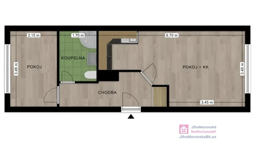 Prodej bytu 2+kk, Břeclav, Slovácká, 36 m2