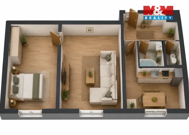 Prodej bytu 2+1, Cehnice, 56 m2