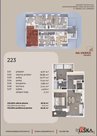Prodej bytu 3+kk, Tachov, Sokolovská, 64 m2