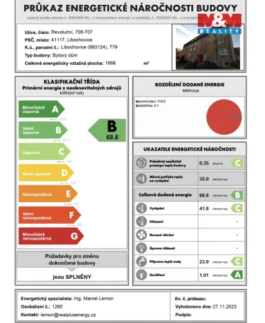 Prodej bytu 2+kk, Libochovice, Revoluční, 52 m2