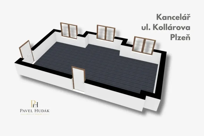 Pronájem kanceláře, Plzeň - Jižní Předměstí, Kollárova, 55 m2