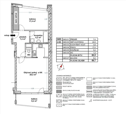 Pronájem bytu 2+kk, Ostrava, Sokolovská, 61 m2
