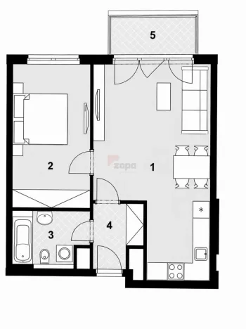 Pronájem bytu 2+kk, Praha - Horní Měcholupy, Mantovská, 52 m2