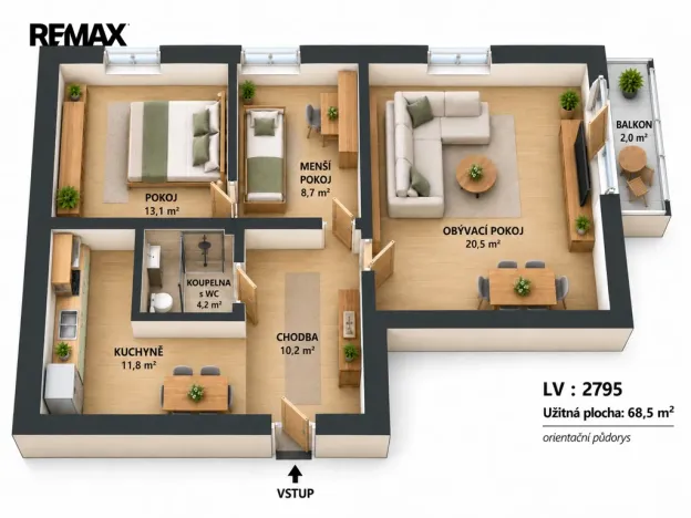 Prodej bytu 2+1, Karlovy Vary - Stará Role, Závodu míru, 68 m2