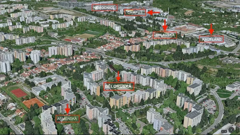 Pronájem pokoje, Brno, Běloruská, 50 m2