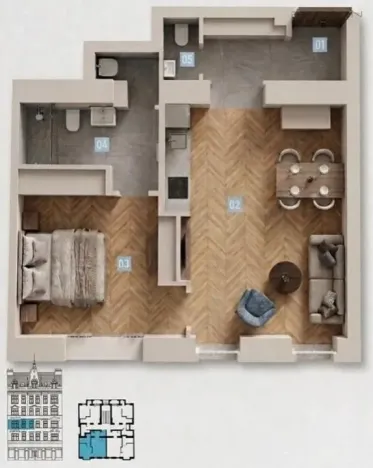 Prodej bytu 2+kk, Praha - Vinohrady, Italská, 62 m2