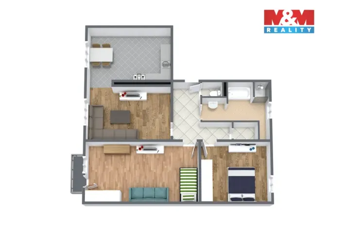 Pronájem bytu 3+1, Bukovany, 84 m2