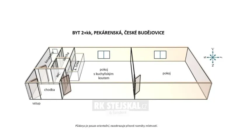 Pronájem bytu 1+1, České Budějovice - České Budějovice 3, Pekárenská, 51 m2