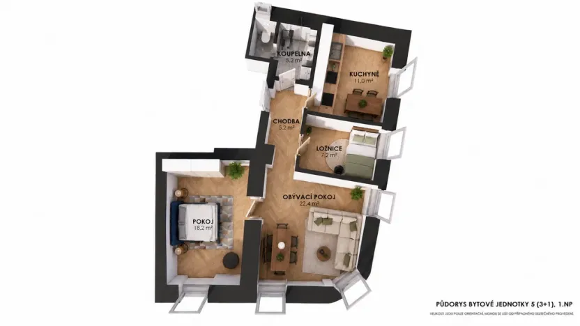 Prodej bytu 3+1, Úsobí, 69 m2