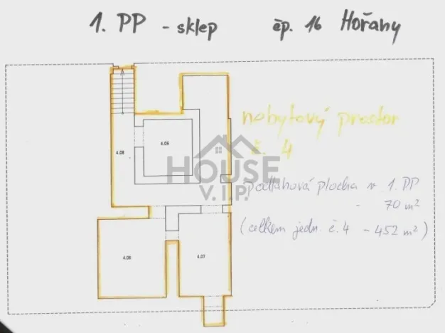 Prodej obchodního prostoru, Hořany, 452 m2