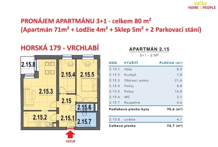 Pronájem bytu 3+1, Vrchlabí - Hořejší Vrchlabí, Horská, 80 m2