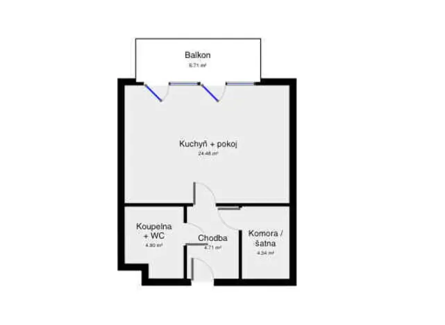 Pronájem bytu 1+kk, Praha - Stodůlky, Toufarova, 38 m2