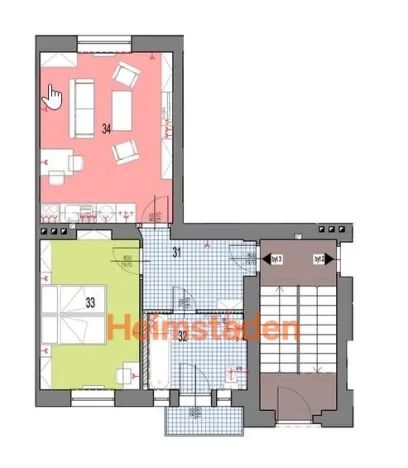 Pronájem bytu 2+kk, Ostrava - Kunčičky, Nadační, 47 m2