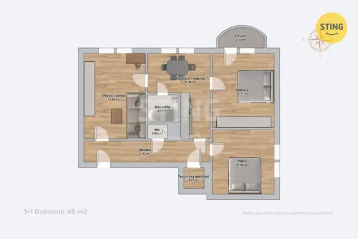 Prodej bytu 3+1, Dobronín, Jarní, 65 m2