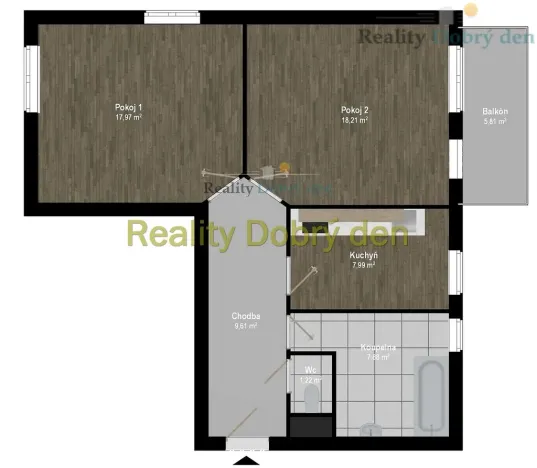 Pronájem bytu 2+1, Opava, Nákladní, 61 m2