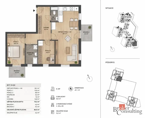 Prodej bytu 3+kk, Liberec - Liberec III-Jeřáb, Kladenská, 85 m2