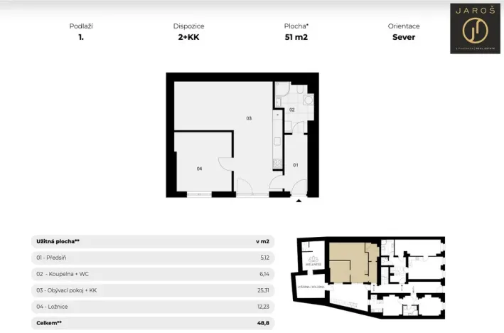 Prodej bytu 2+kk, Jáchymov, náměstí Republiky, 51 m2