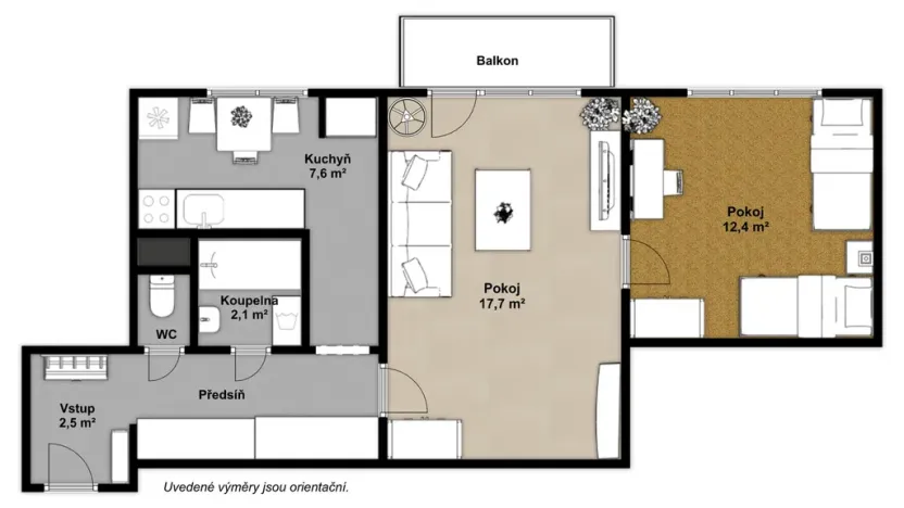 Prodej bytu 2+1, Olomouc - Neředín, Dělnická, 54 m2
