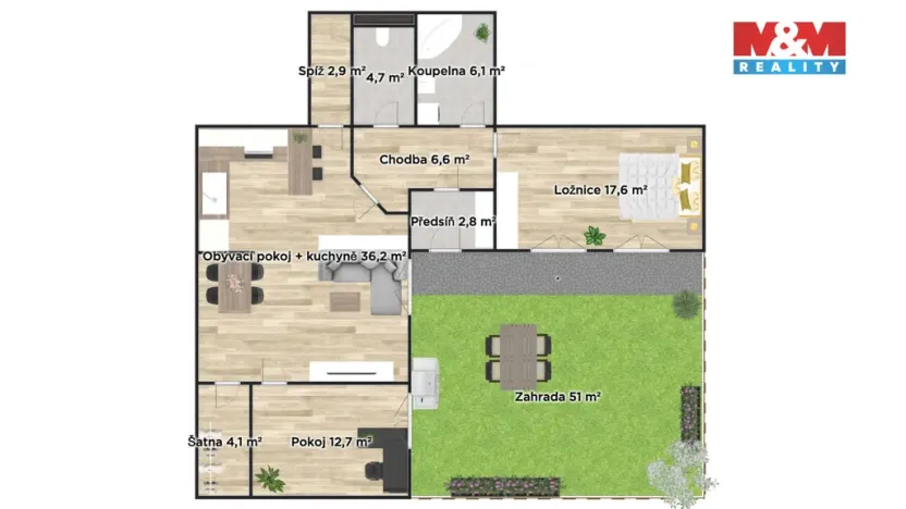 Prodej bytu 3+kk, Milovice - Mladá, Rakouská, 93 m2
