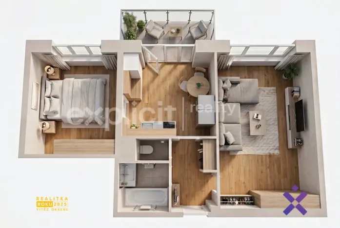 Prodej bytu 2+1, Zlín, Mokrá I, 61 m2