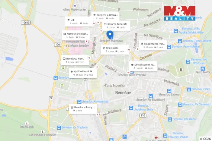 Pronájem bytu 2+kk, Benešov, Rubešova, 48 m2