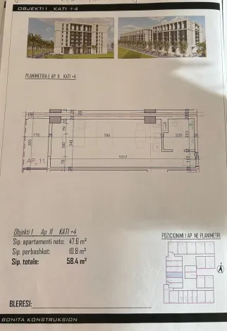 Prodej bytu 1+kk, Rruga Viena, Golem, Albánie, 37 m2