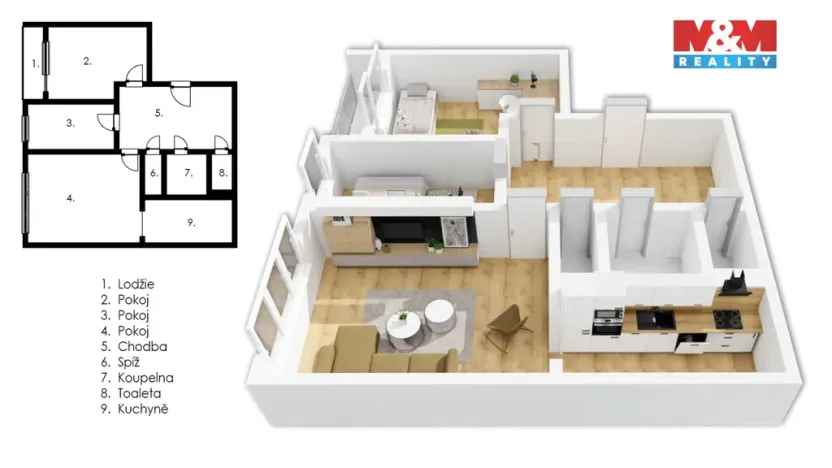 Prodej bytu 3+1, Praha - Kamýk, Papírníkova, 66 m2