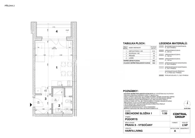 Prodej bytu 1+kk, Praha - Vysočany, Poděbradská, 32 m2