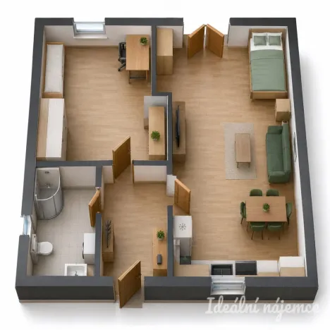 Pronájem bytu 2+kk, Krokočín, 60 m2