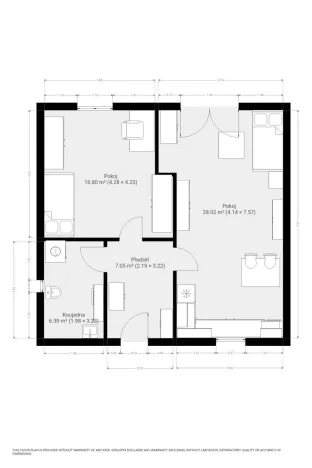 Pronájem bytu 2+kk, Krokočín, 60 m2