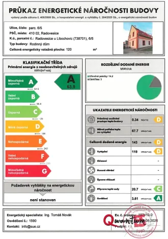 Prodej rodinného domu, Radovesice, 120 m2