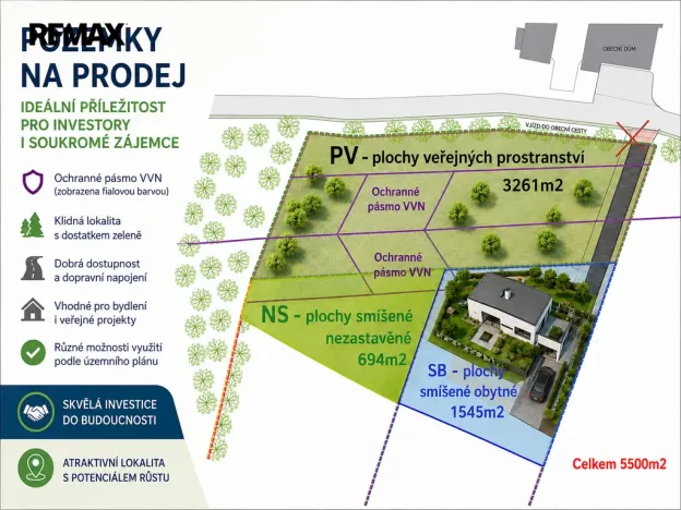Prodej pozemku pro bydlení, Horní Domaslavice, 5500 m2
