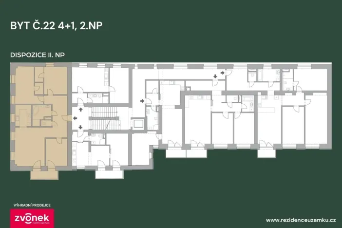 Prodej bytu 4+1, Vsetín, Horní náměstí, 104 m2