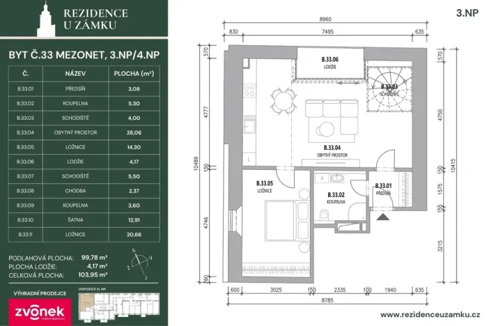 Prodej atypického bytu, Vsetín, Horní náměstí, 103 m2