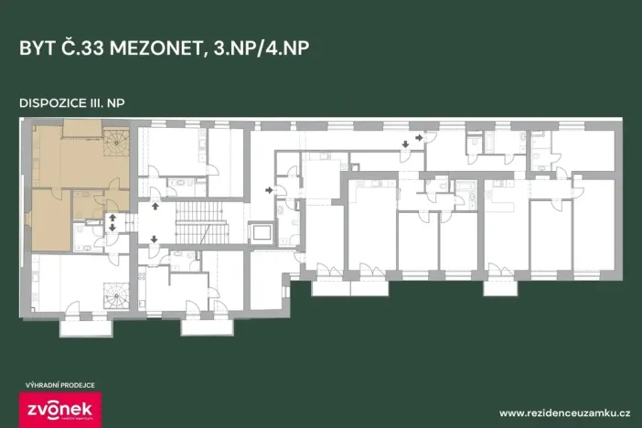 Prodej atypického bytu, Vsetín, Horní náměstí, 103 m2