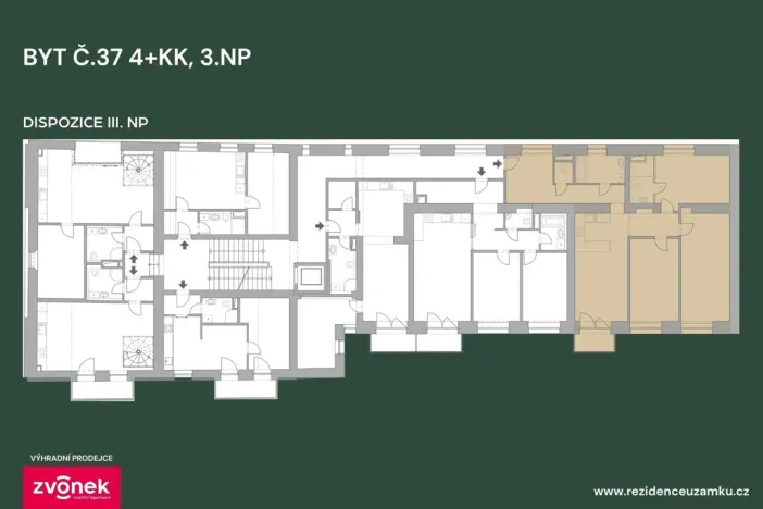 Prodej bytu 4+kk, Vsetín, Horní náměstí, 118 m2