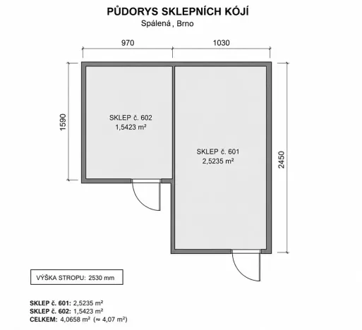 Prodej skladu, Brno, Spálená, 4 m2