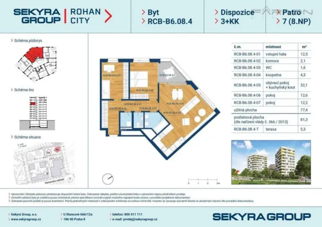 Pronájem bytu 3+kk, Praha - Karlín, Sokolova, 86 m2