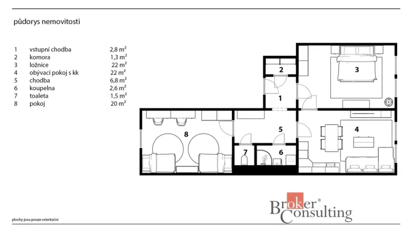 Prodej bytu 3+kk, Praha - Žižkov, Hartigova, 77 m2