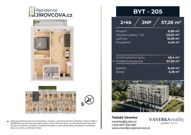 Prodej bytu 2+kk, České Budějovice, Jírovcova, 57 m2