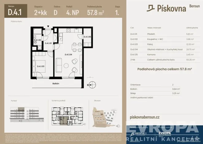 Prodej bytu 2+kk, Beroun, 55 m2
