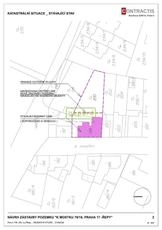 Prodej pozemku pro bydlení, Praha - Řepy, K mostku, 328 m2