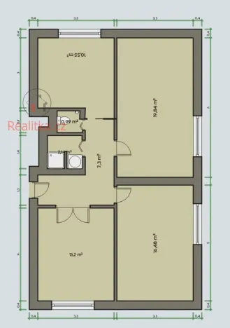 Pronájem bytu 3+1, Neratovice, Čtvercová, 76 m2