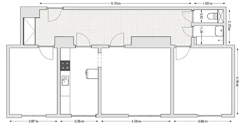 Pronájem bytu 3+1, Praha - Michle, Třeboňská, 74 m2