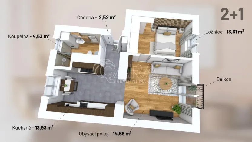 Prodej bytu 2+kk, Kladno, Petrohradská, 52 m2