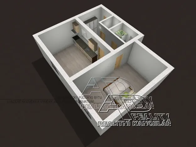 Pronájem bytu 2+kk, České Budějovice, 44 m2