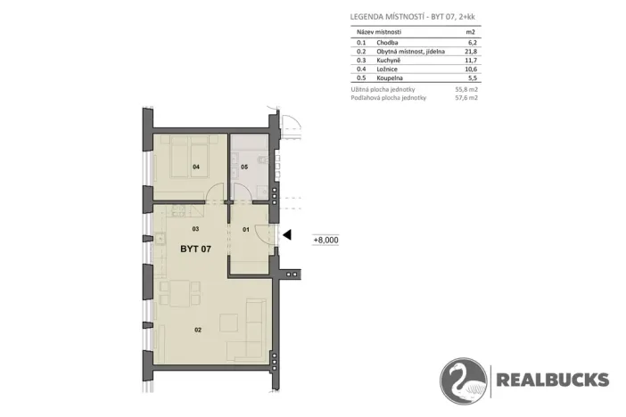 Prodej bytu 2+kk, Turnov, Palackého, 57 m2