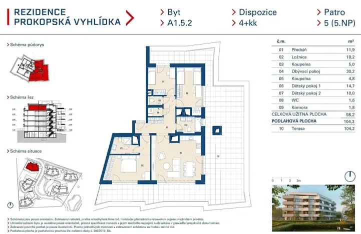 Prodej bytu 4+kk, Praha - Jinonice, Radlická, 98 m2