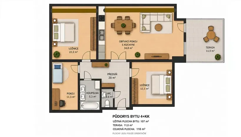 Pronájem bytu 4+kk, Čelákovice, Dělnická, 107 m2