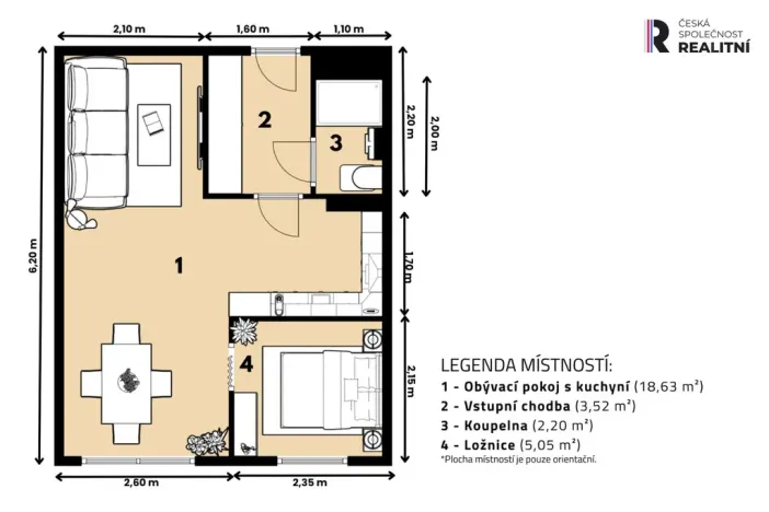 Prodej bytu 1+kk, Praha - Hloubětín, Šestajovická, 30 m2
